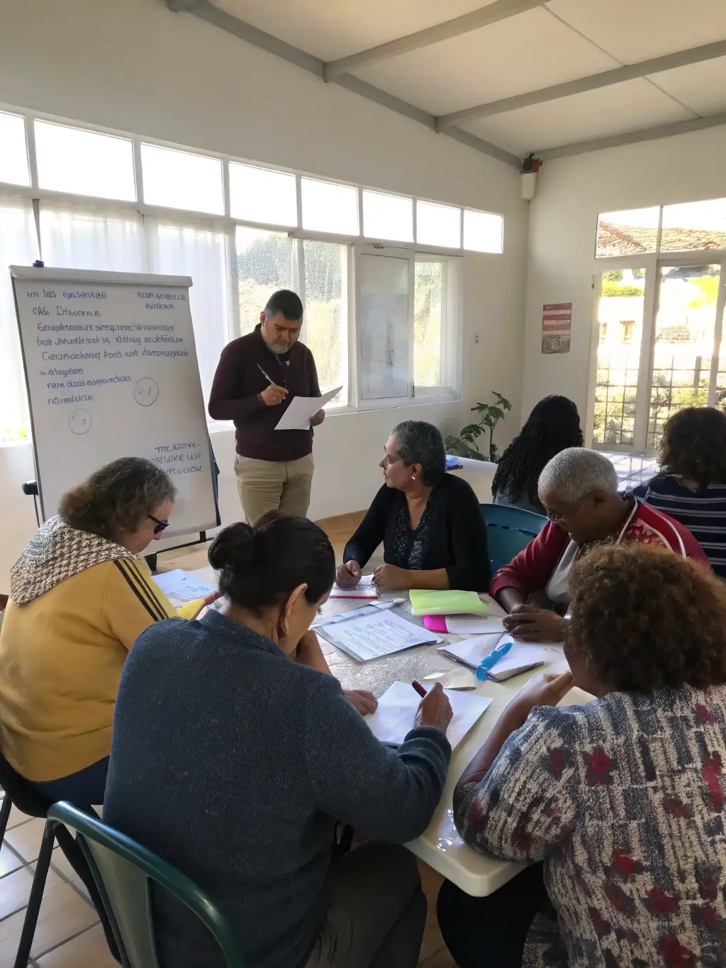 A diverse group of Canadians participating in a financial literacy workshop.